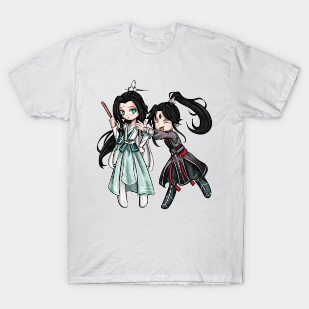 Chibi - Scum Villian's Self Saving System Shen Qingqiu and Luo Binghe T-Shirt by smileycat55555